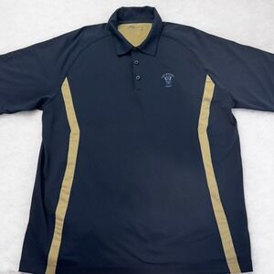 Nike Golf Fit Dry Polo Shirt Mens XL Navy Blue Tan‎ Navy-Marine Hawaii Embroider